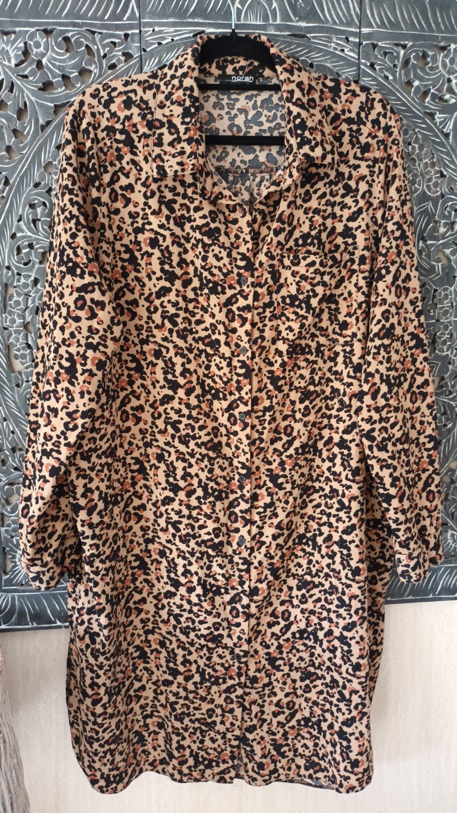 Norah Blouse/Jurk met Luipaardprint - Maat 44, Kleding | Dames, Jurken, Meerkleurig, Maat 46/48 (XL) of groter, Ophalen of Verzenden