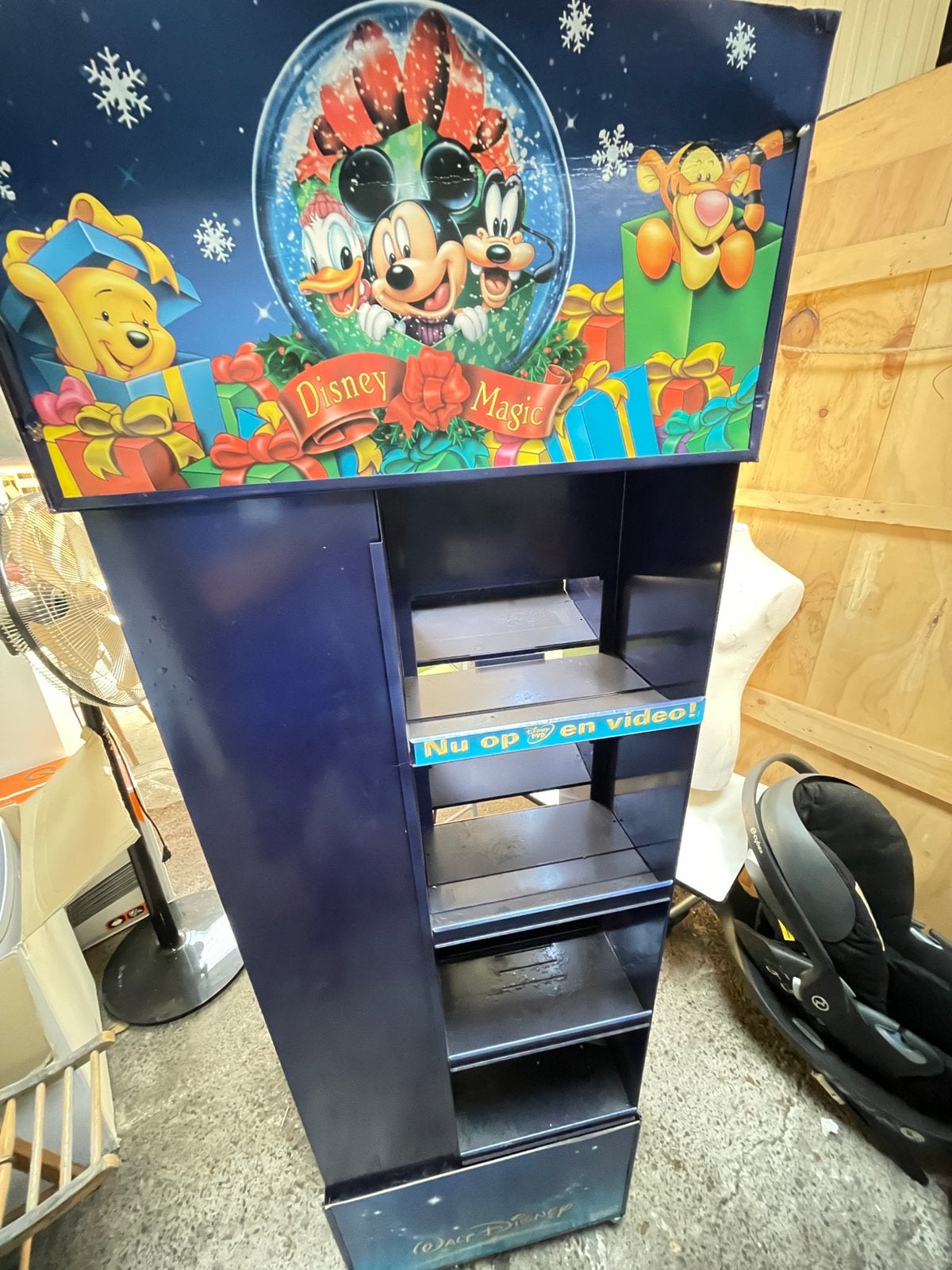 Walt Disney dvd/ vhs kast origineel jaren 90 op wieltjes, Ophalen, Mickey Mouse, Zo goed als nieuw