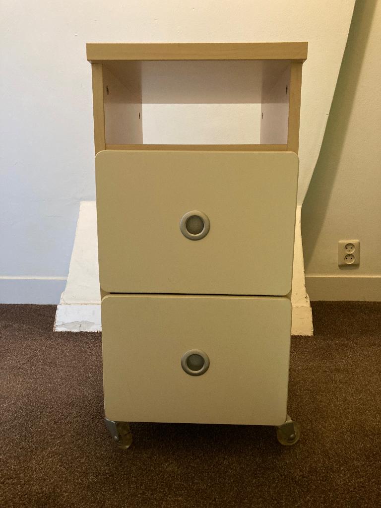 Bureau ladenkastje op wielen, Huis en Inrichting, Bureaus, Ophalen, Overige typen, Gebruikt, Scandinavisch