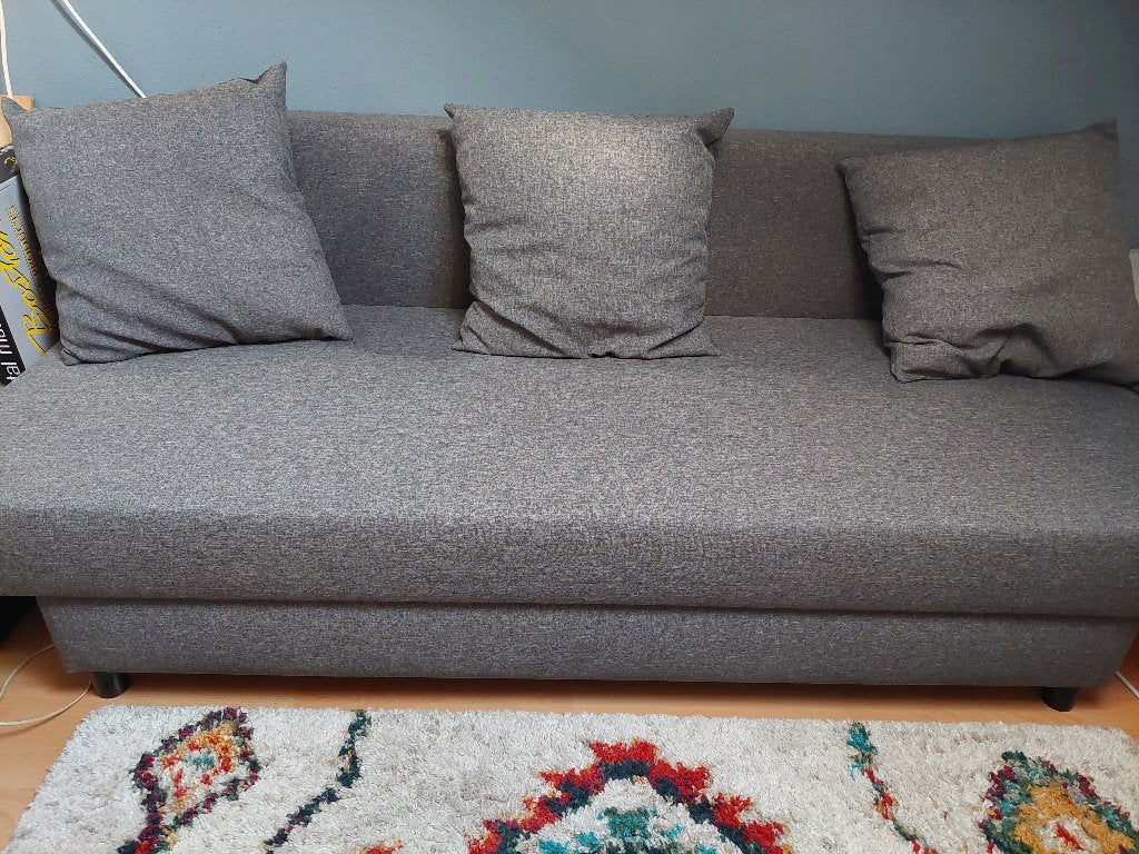 IKEA ASARUM slaapbank grijs, Huis en Inrichting, Ophalen, Zo goed als nieuw, Twijfelaar, Grijs
