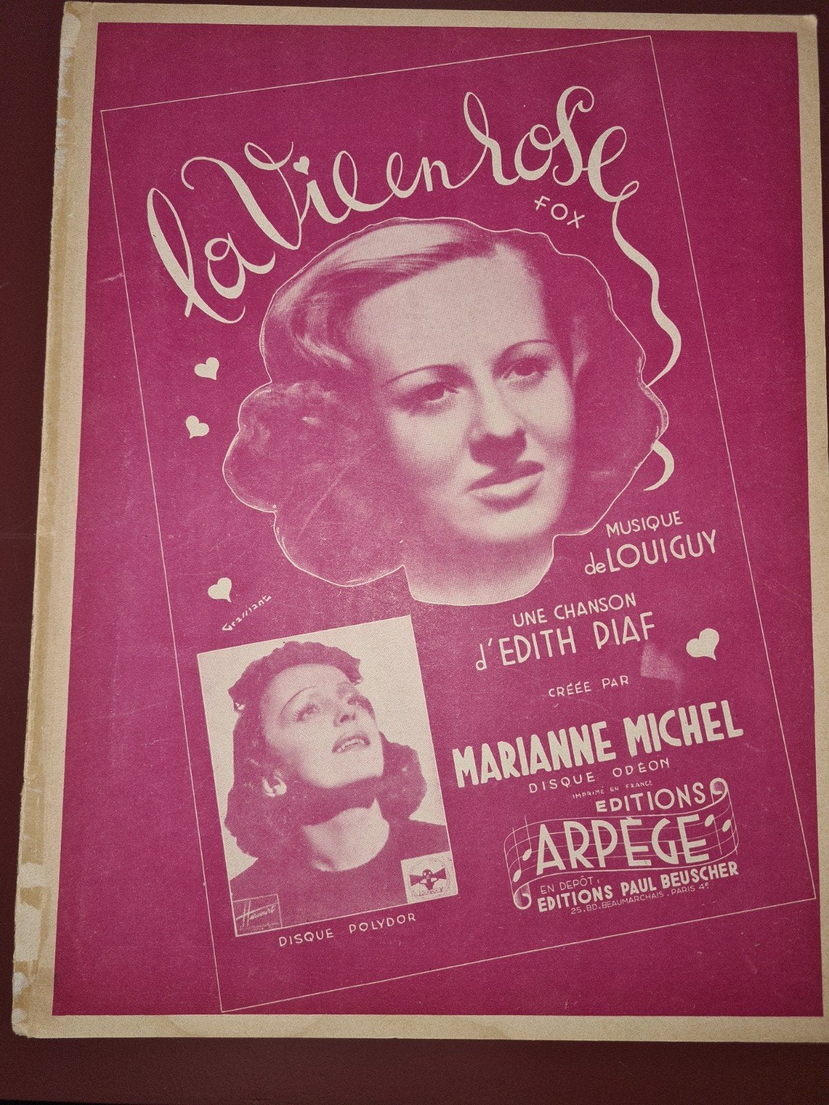 La Vie en Rose bladmuziek - Edith Piaf, Gebruikt, Ophalen of Verzenden, Artiest of Componist, Piano