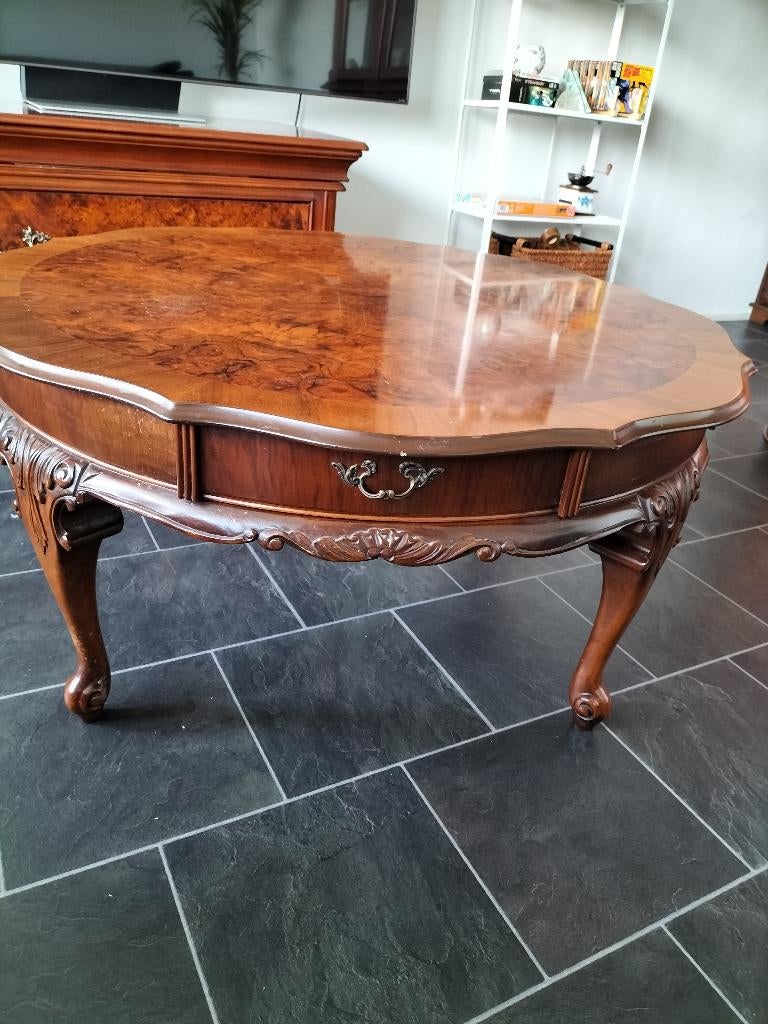 Wortel houten salon tafel, Ophalen, Gebruikt, Barok, Overige vormen