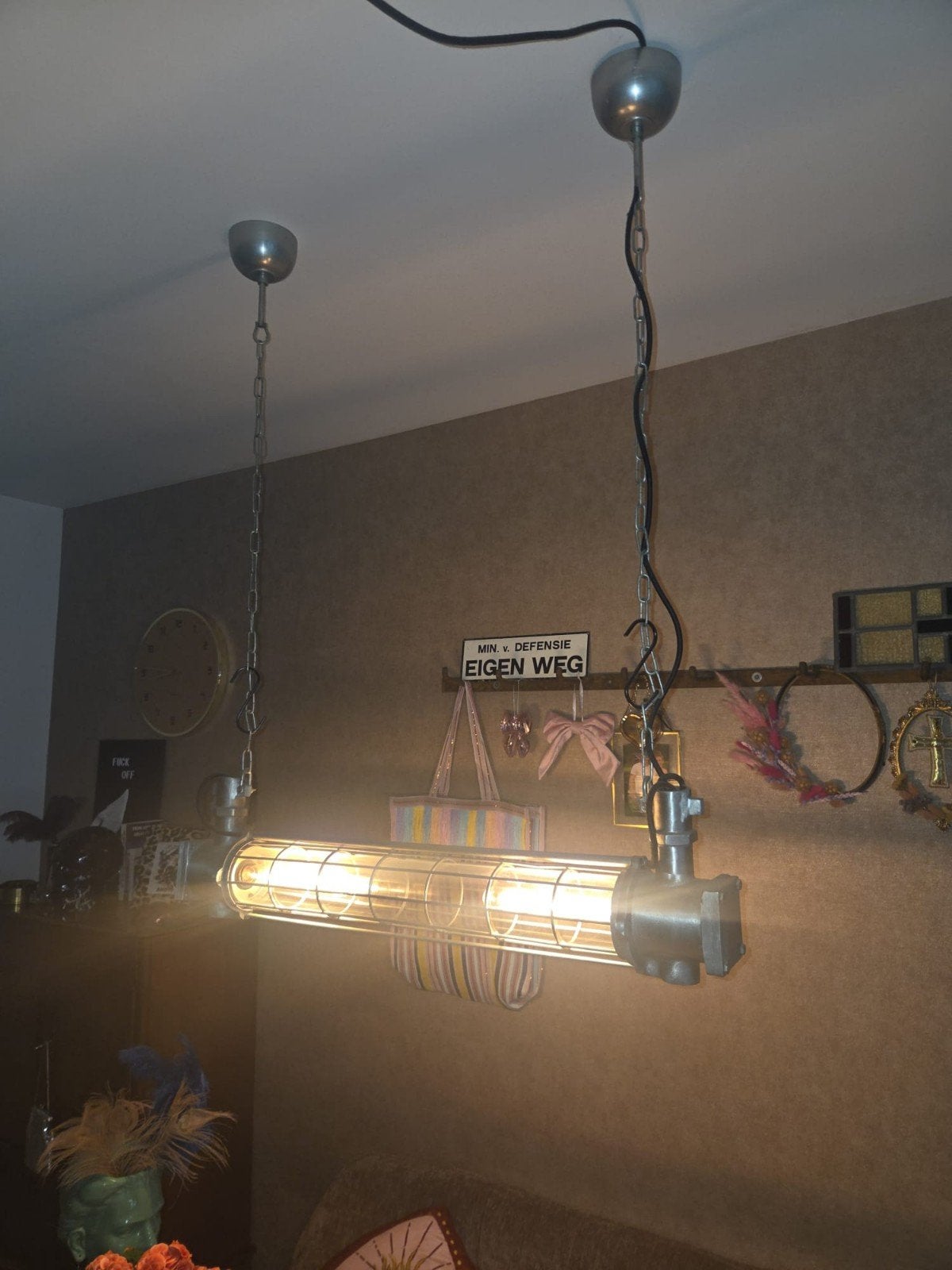 VT Wonen Industriële Buislamp - Stoere Tube Verlichting, Ophalen, Gebruikt, G13 (TL), Industrieel, Modern