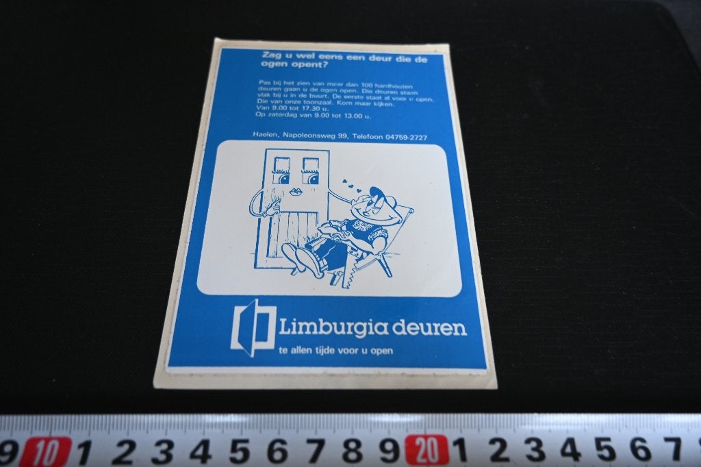 sticker limburgia deuren haelen strip deur die ogen opent, Ophalen of Verzenden, Zo goed als nieuw