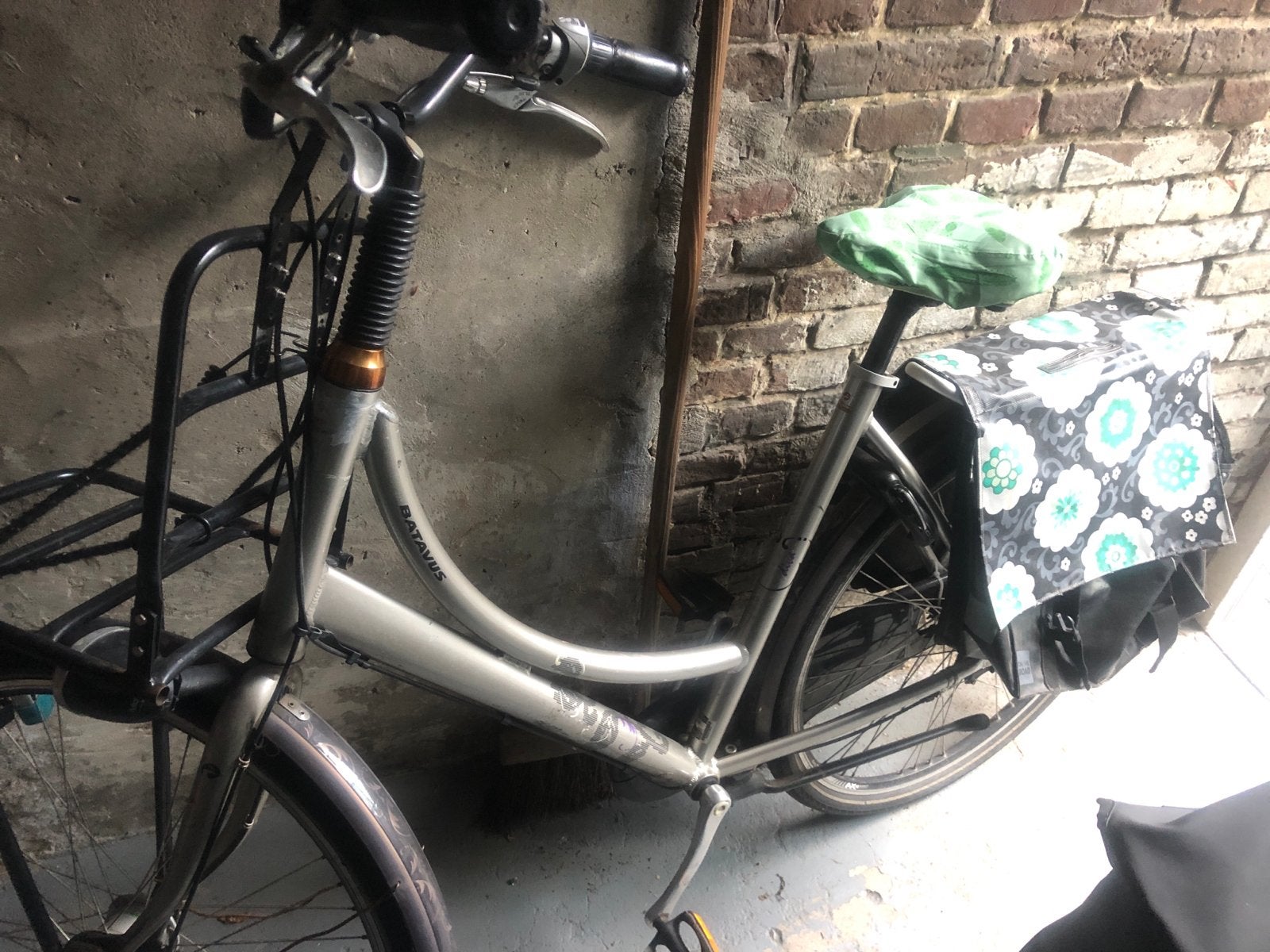 Batavus damesfiets met voordrager en fietstassen, Ophalen, Velgrem, Batavus, 53 tot 56 cm