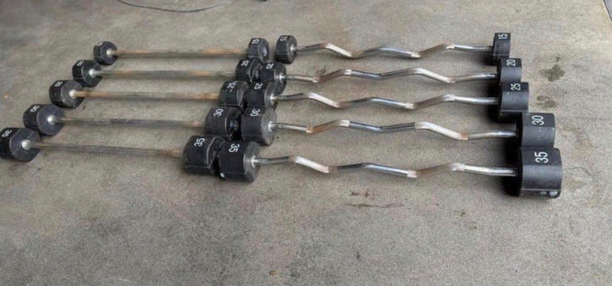 Lifemaxx Rubberen Pu Barbell 15kg,20kg,25kg,30kg,35kg, Ophalen, Gebruikt, Halterstangen
