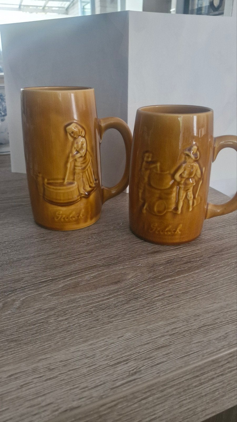 2 Grolsch pullen: Man en Vrouw reliëf, Verzamelen, Ophalen of Verzenden