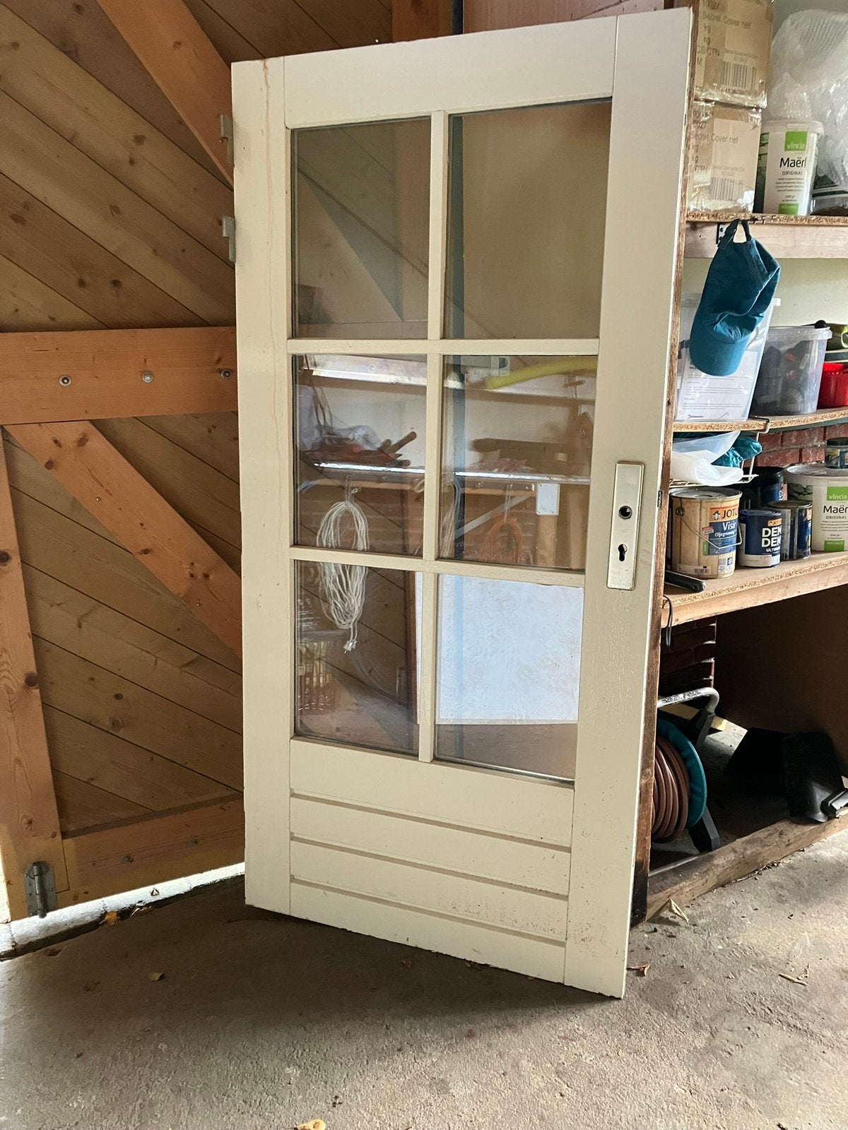 Stevige buitendeur met thermopane glas, Ophalen, Gebruikt, Minder dan 200 cm, Glas