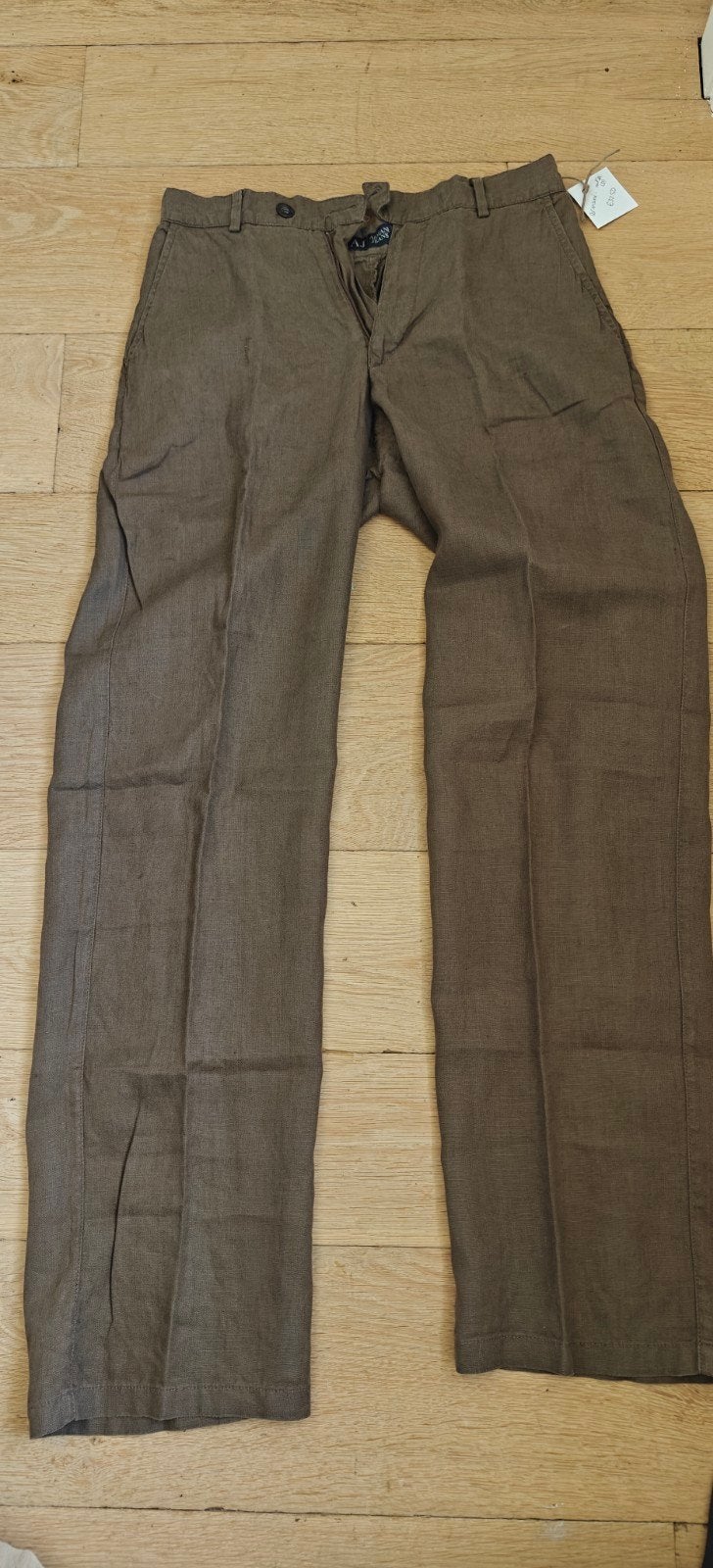 Armani Jeans Linnen Broek - Maat 44 (D), Ophalen of Verzenden, Zo goed als nieuw, Bruin