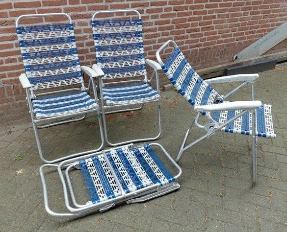 4 Zeer stevige Dukdalf vintage boot/kampeerstoelen0⁷, Ophalen, Gebruikt, Campingstoel