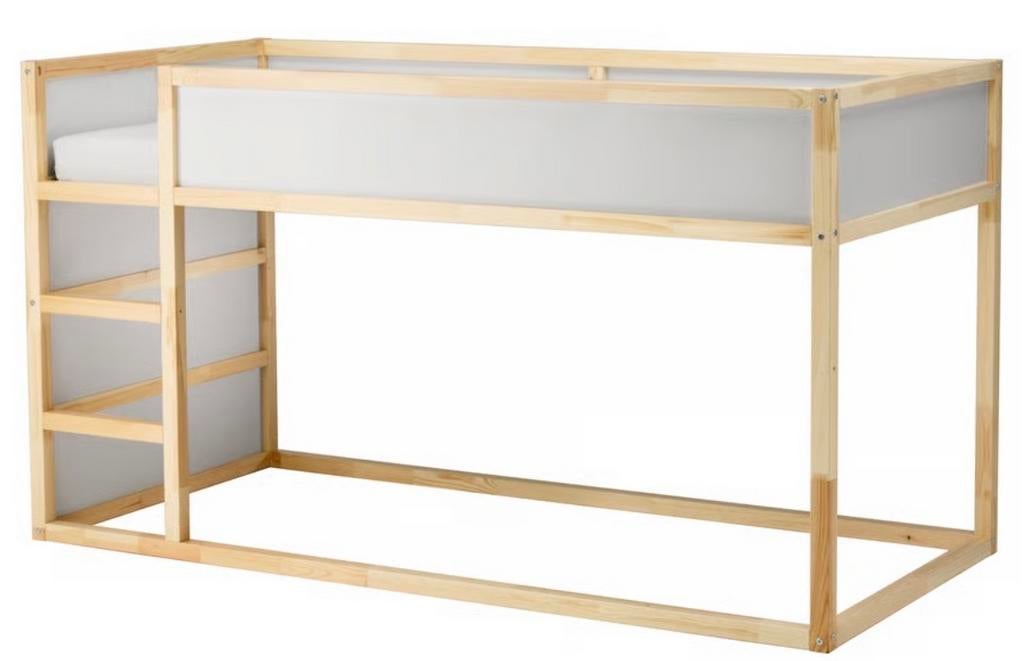 IKEA KURA omkeerbaar bed, wit/grenen, 90x200 cm, Ophalen, 85 tot 100 cm, Gebruikt, Hoogslaper of Stapelbed