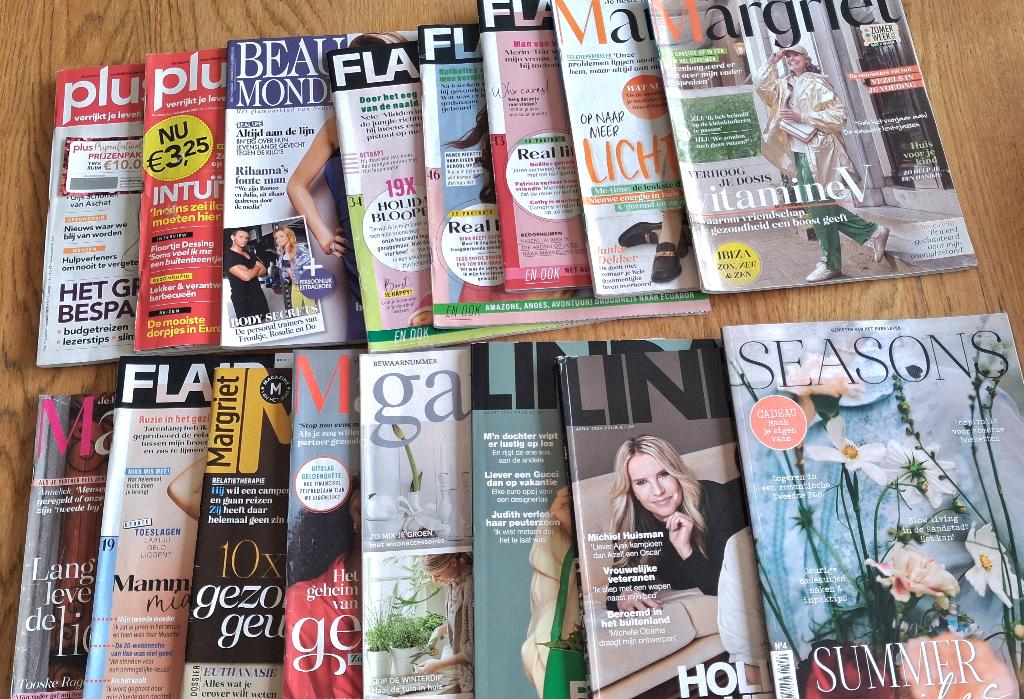 10- Linda, Libelle, Margriet, Beau Monde, Ariadne, Ophalen of Verzenden, Zo goed als nieuw, Gossip of Showbizz