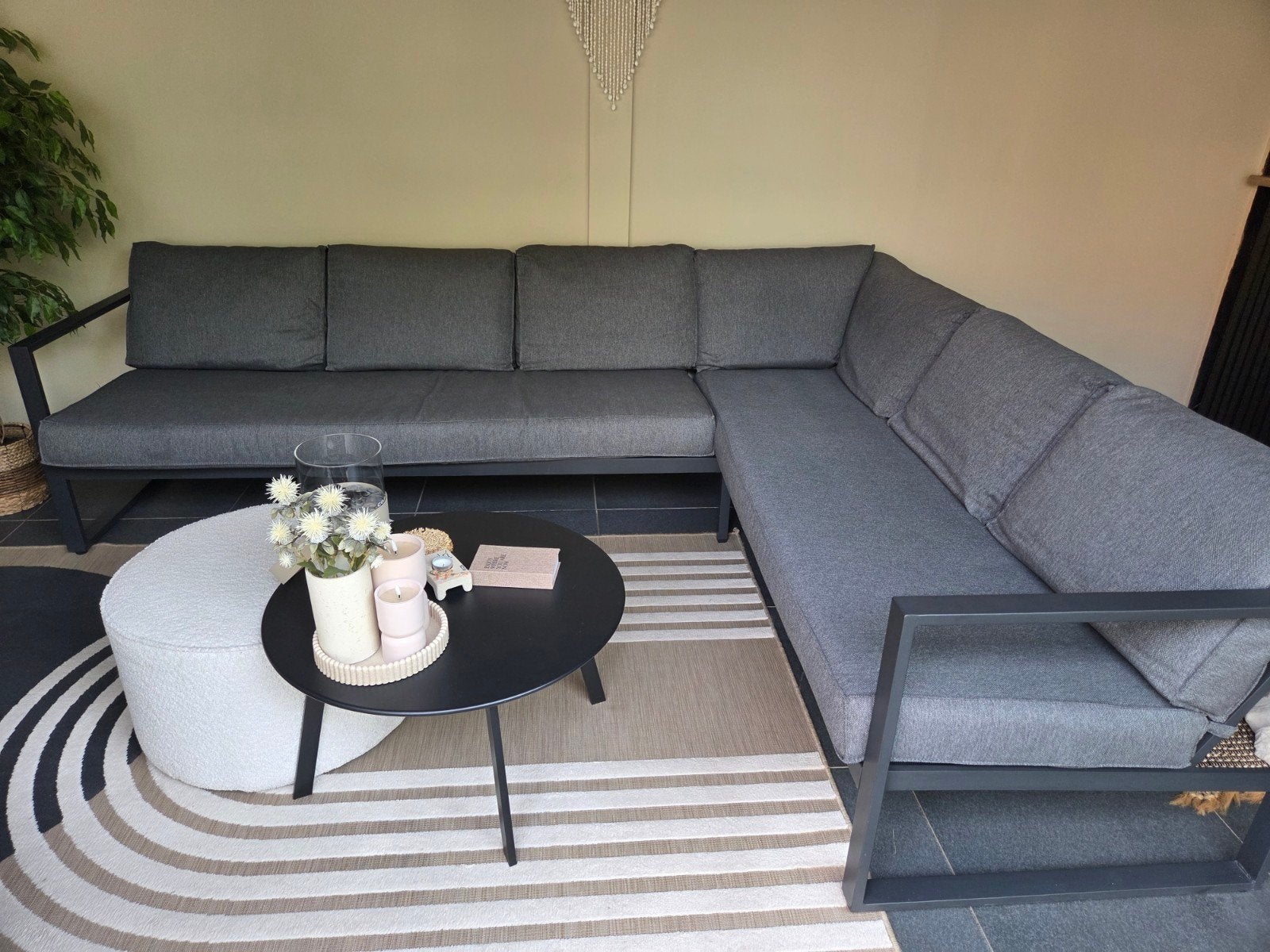 grote loungebank grijs Vonge 6 persoons, Tuin en Terras, Ophalen, 6 zitplaatsen, Aluminium, Zo goed als nieuw