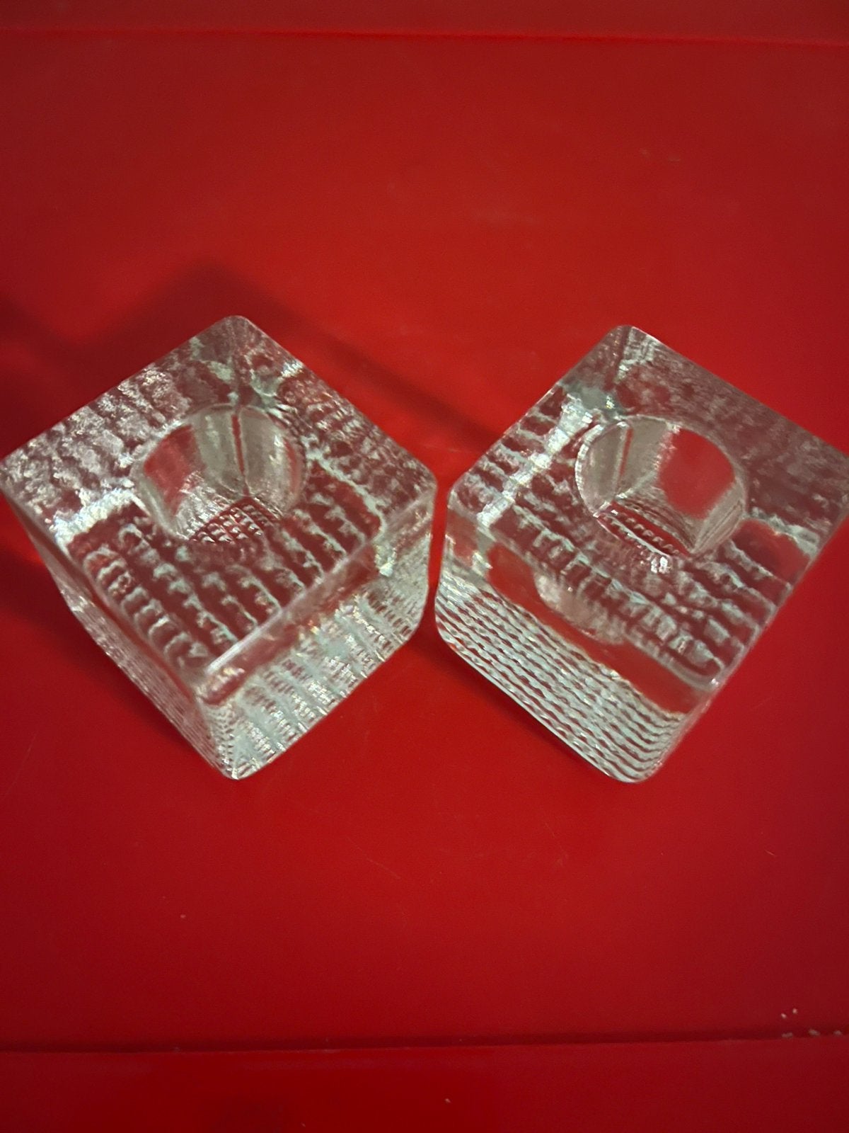 GÖRAN WÄRFF. —  ICE CUBE CANDLES. —. SET. —-  KRISTALGLAS., Antiek en Kunst, Ophalen of Verzenden