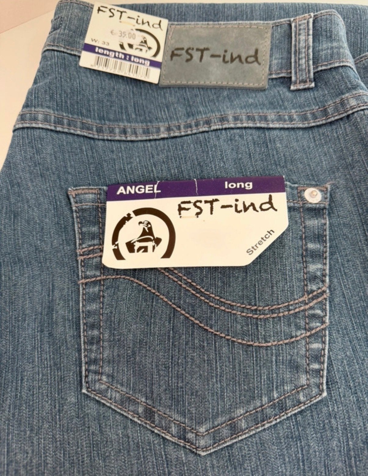 FST-ind Angel Stretch Jeans - Maat 33, Lengte Lang, Ophalen of Verzenden, Nieuw, Blauw, W33 - W36 (confectie 42/44)