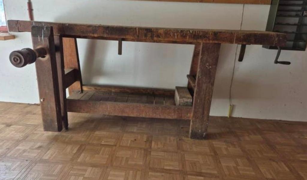 Antieke schrijnwerkersbank 150jaar timmerman werkbank, Ophalen of Verzenden, Bankschroef