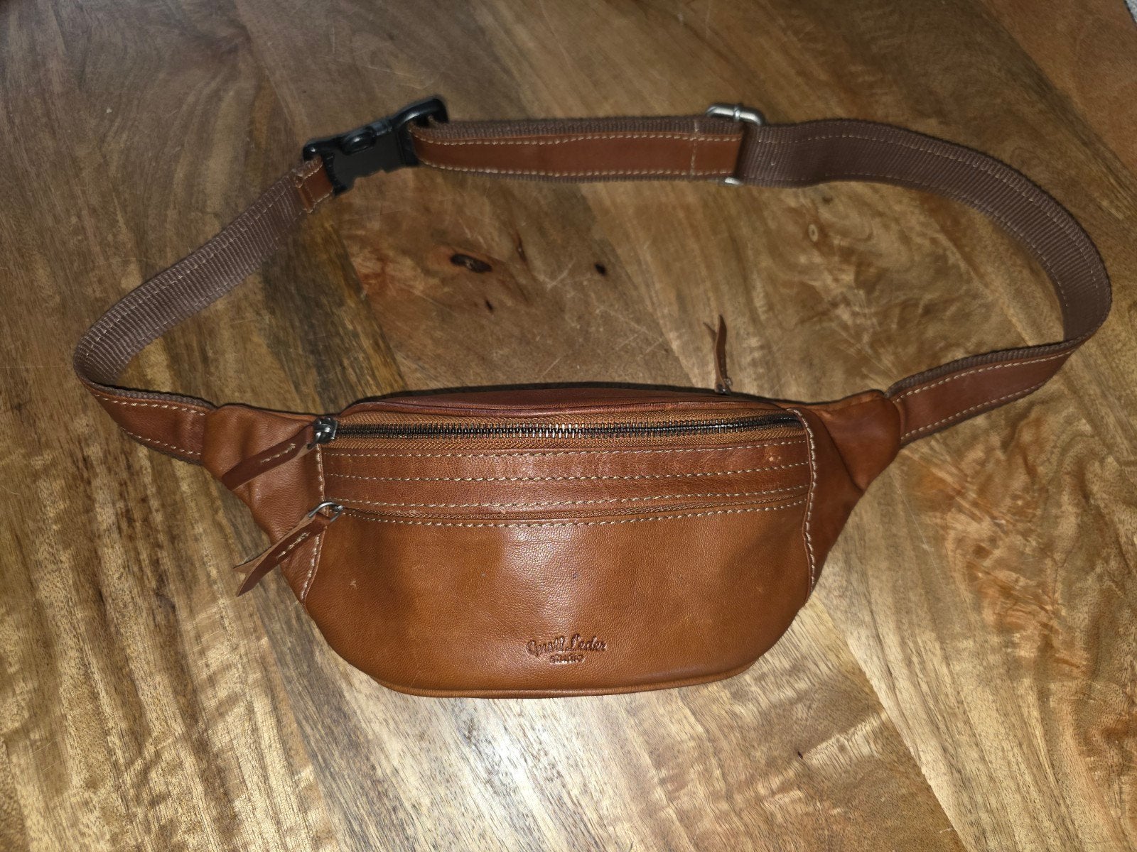 gusti leder buiktas, Ophalen of Verzenden, Zo goed als nieuw, Zwart, Leer