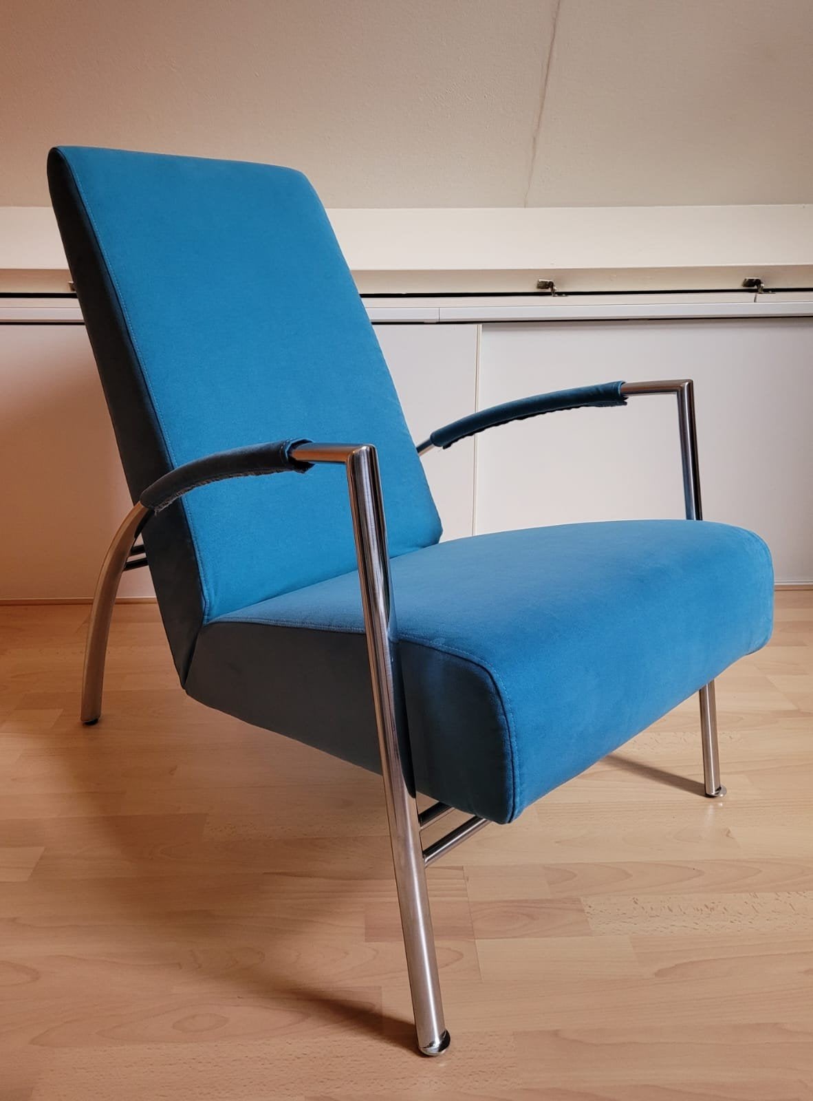 Harvink Club Fauteuil- helder blauw, 75 tot 100 cm, Ophalen of Verzenden, Zo goed als nieuw, Stof
