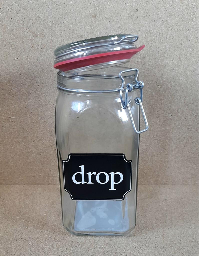 Glazen voorraadpot met beugelsluiting - 'Drop', Glas, Ophalen of Verzenden, Zo goed als nieuw, Voorraadpot