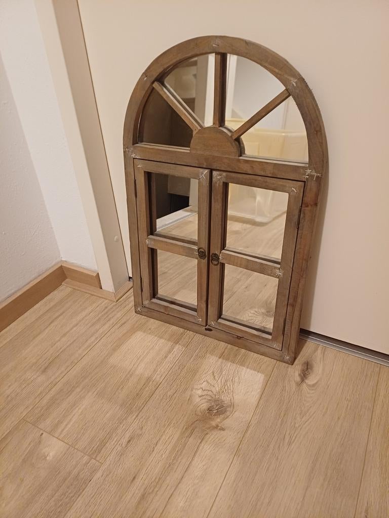 Decoratieve spiegel in vensterlook - 60x40 cm, Huis en Inrichting, Woonaccessoires | Spiegels, Ophalen, Minder dan 50 cm, Gebruikt