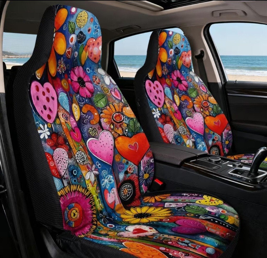 Levendige Auto Stoelhoezen met Bloemen en Harten Design, Auto diversen, Ophalen, Nieuw
