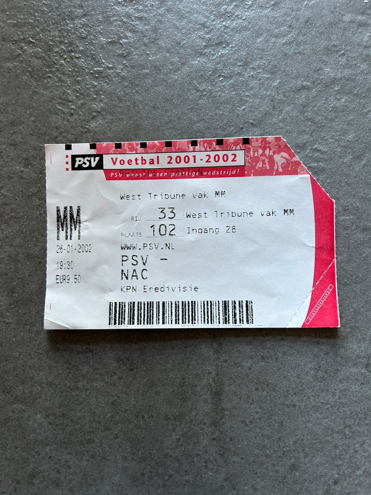 PSV - NAC ticket, Verzamelen, Sportartikelen en Voetbal, Ophalen of Verzenden, NAC Breda, Overige typen