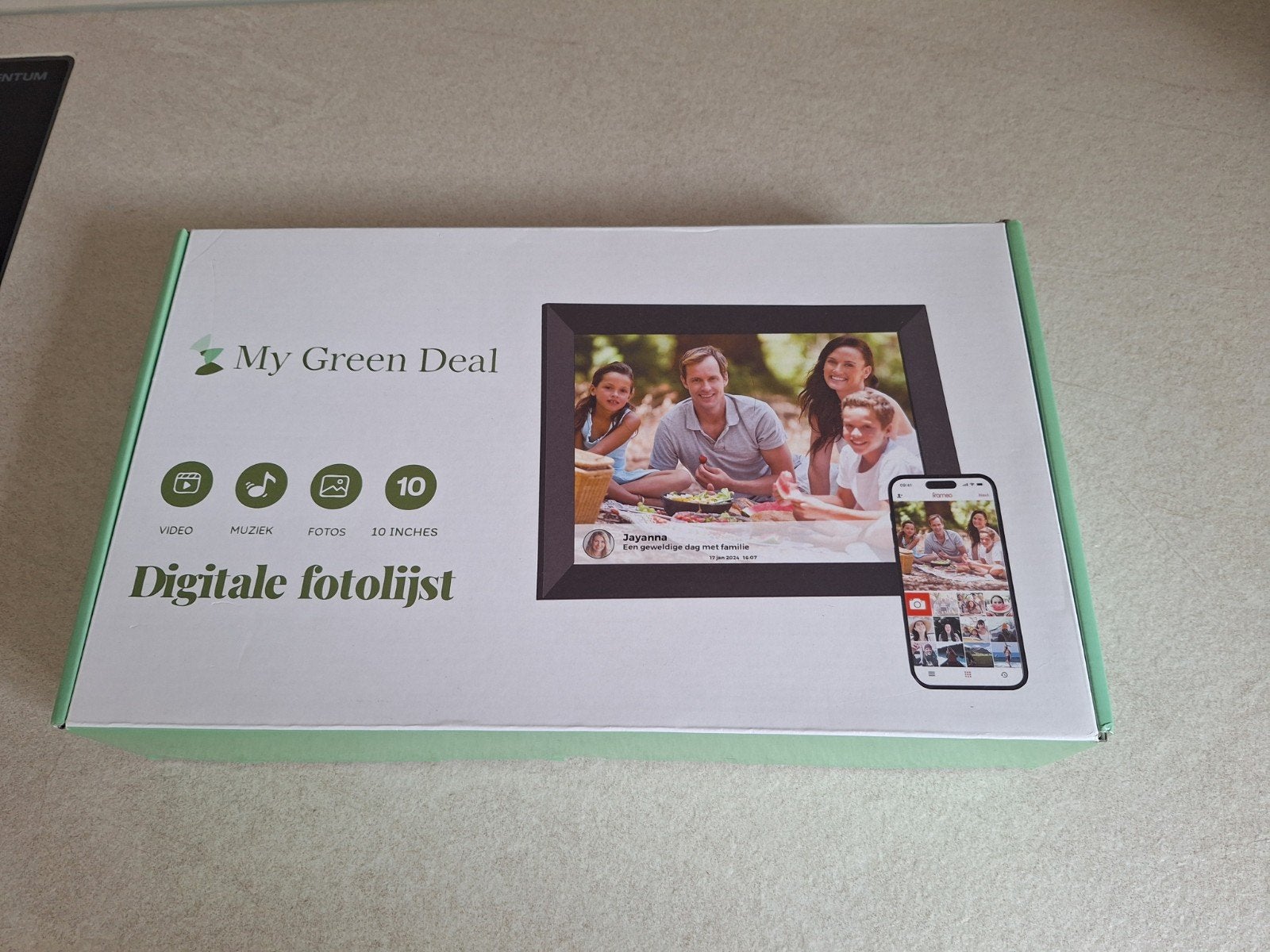 Digitale fotolijst (merk My Green Deal) 10 inch, Audio, Tv en Foto, Ophalen of Verzenden, Nieuw, 8 tot 12 inch