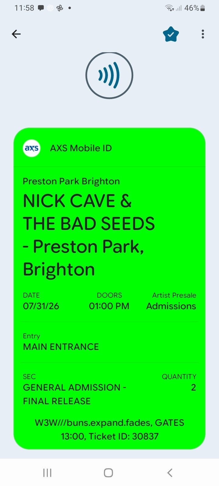 Nick Cave, Brighton, Ophalen of Verzenden, 6 megapixel of meer, Zwart