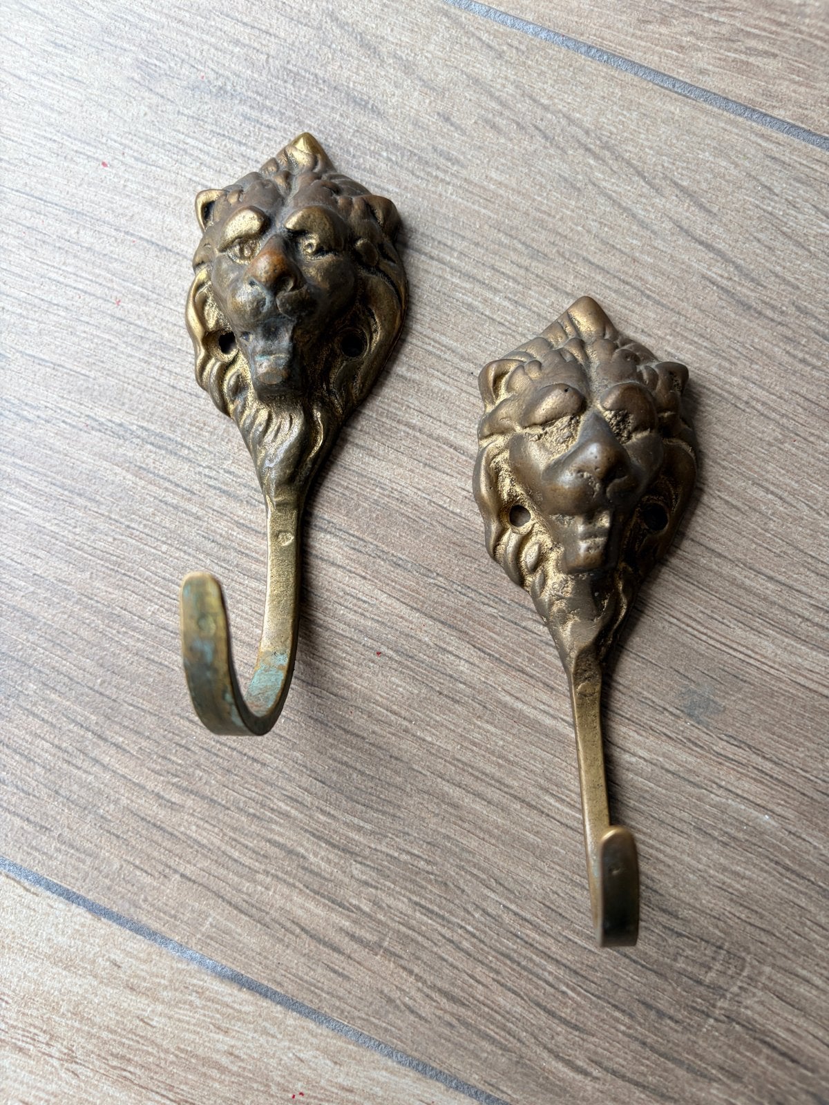 Vintage Muurhaken met Leeuwenkop 2 stuks, Antiek en Kunst, Ophalen of Verzenden