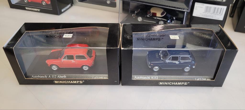 Minichamps 1974 Autobianchi A112 Abarth en A112, Ophalen of Verzenden, Zo goed als nieuw, Auto, MiniChamps