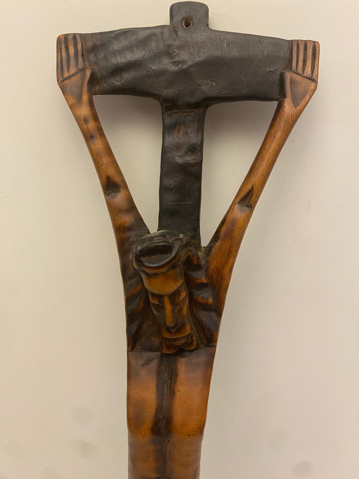 Prachtig handgesneden houten crucifix, Ophalen of Verzenden