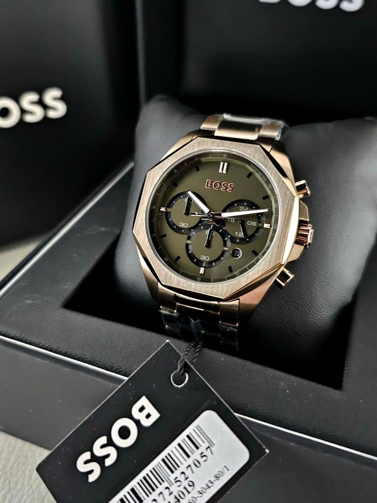 HUGO BOSS HB1514019 ORIGINELE chronograaf herenhorloge NIEUW, Overige merken, Staal, Staal, Polshorloge
