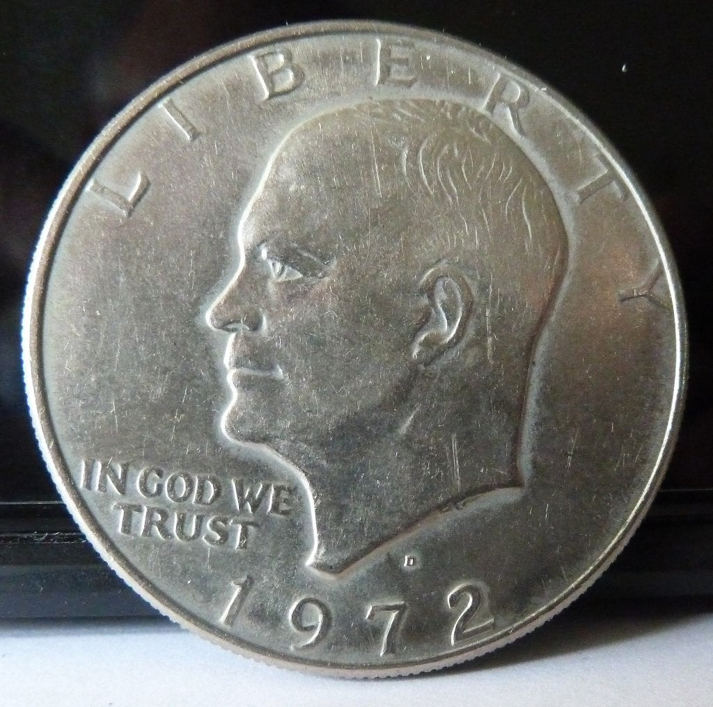 One Dollar - Dwight D. Eisenhower 1972 (2X), Ophalen of Verzenden, Noord-Amerika, Losse munt, Zilver