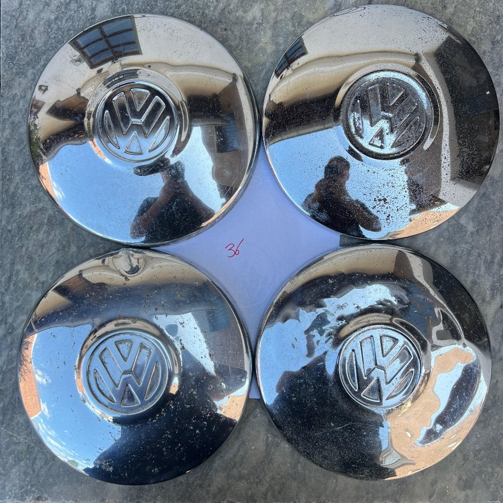 VW wieldop 4x 130 set KG Beetle T14 68 - chroom, Ophalen of Verzenden, Gebruikt