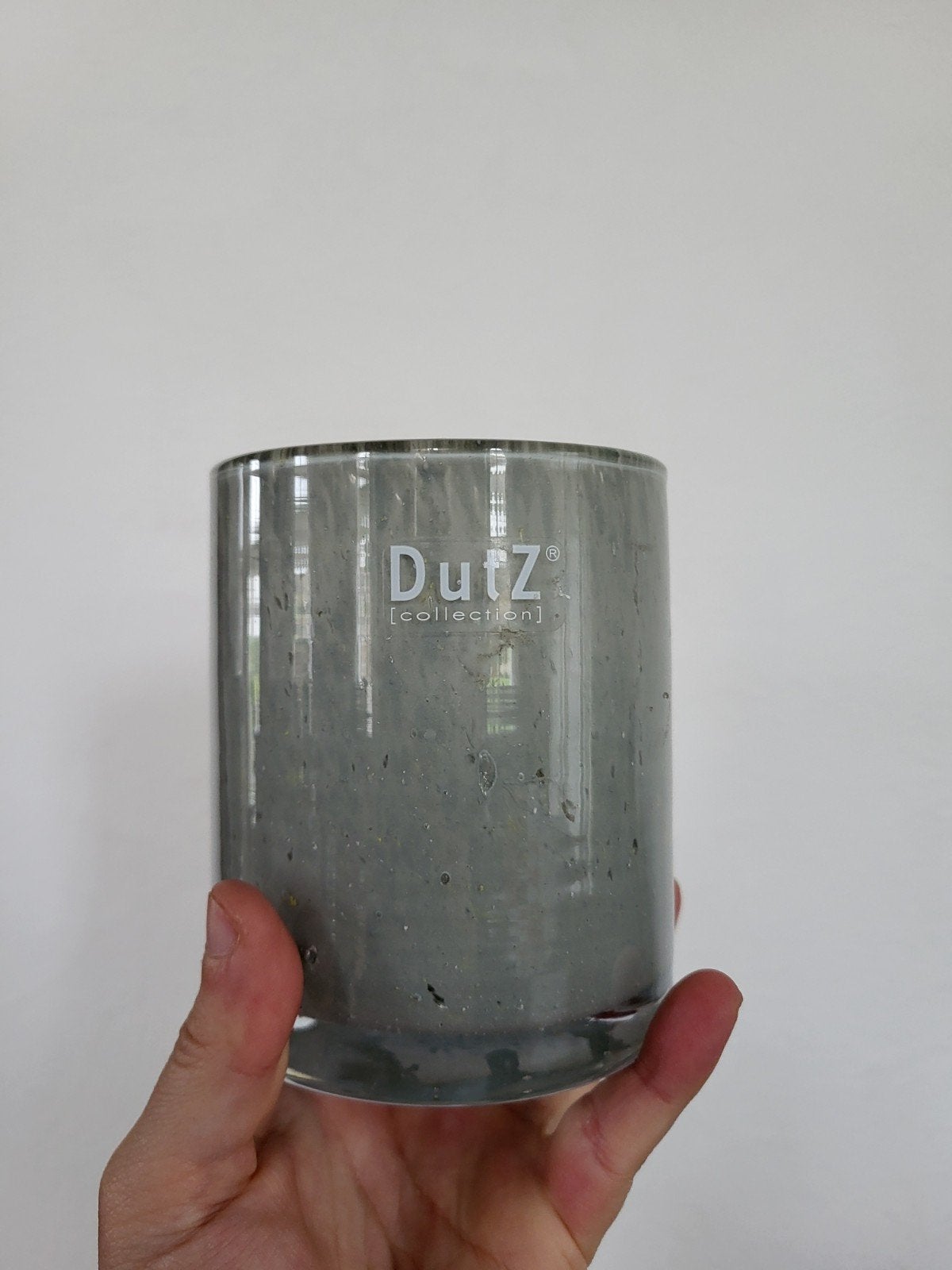 Dutz Collection vaas/windlicht - Grijs glas, Met patroon/structuur, Nieuw, Ophalen of Verzenden, Glas