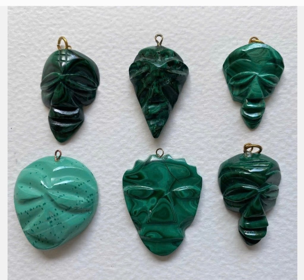 6 x malachiet edelsteen hangers, Afrika, prijs per stuk, Sieraden, Tassen en Uiterlijk, Nieuw, Ophalen of Verzenden, X, X
