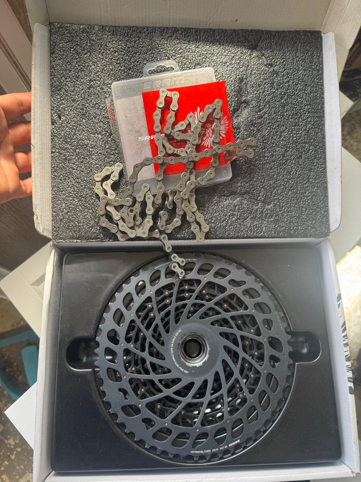 SRAM GX Eagle AXS Cassette en Ketting, Gebruikt, Staal, Ophalen of Verzenden, Derailleur of Ketting