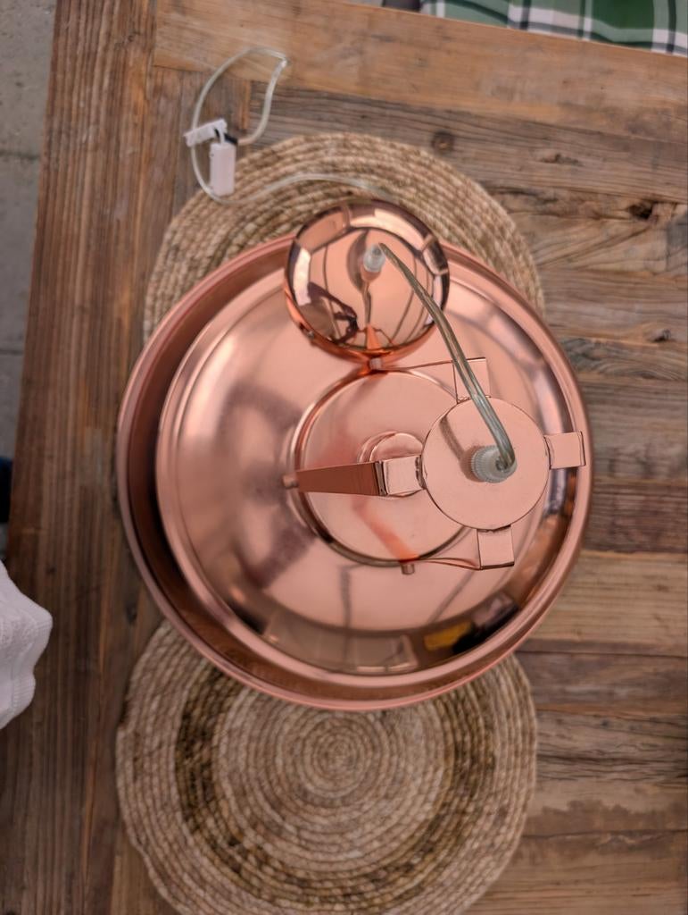 Koperkleurige hanglamp - diameter 45 cm, Ophalen, Gebruikt, Metaal, Industrial