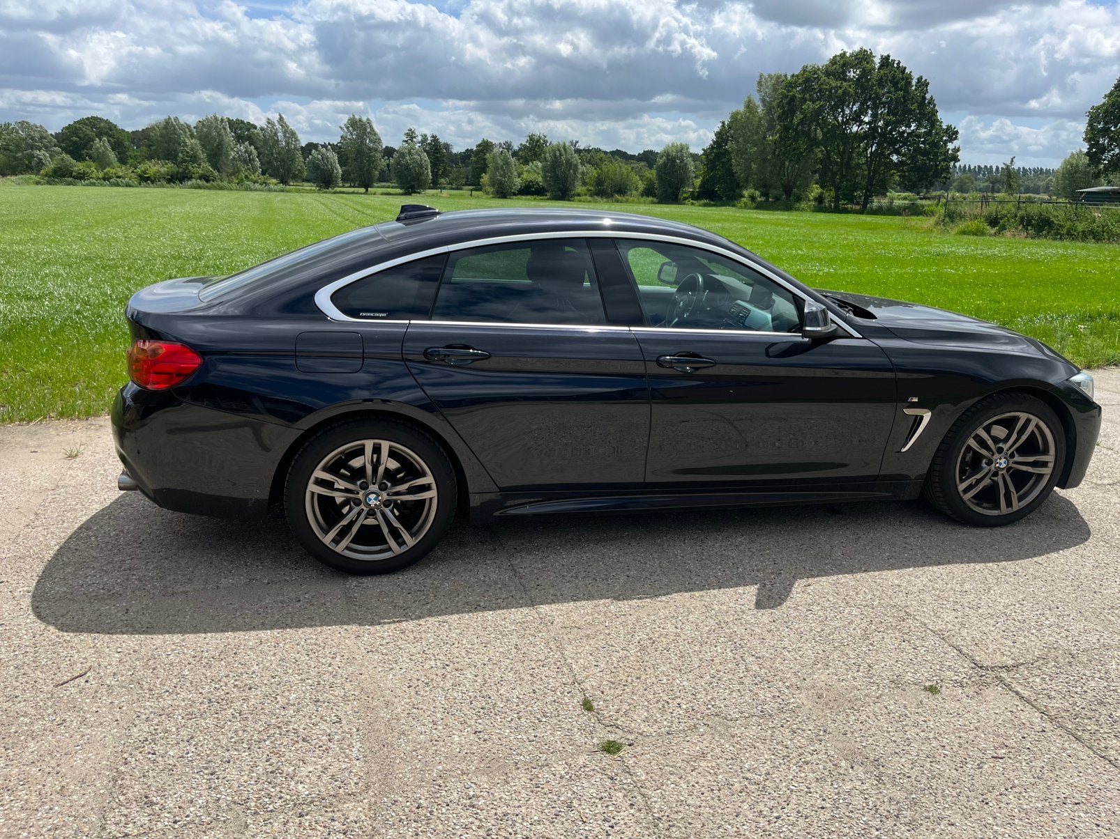 BMW 4-Serie 420IA 256 pk 2.0 Gran Coupe 2014 blauw, Auto's, BMW, Achterwielaandrijving, Blauw, Bruin, Particulier
