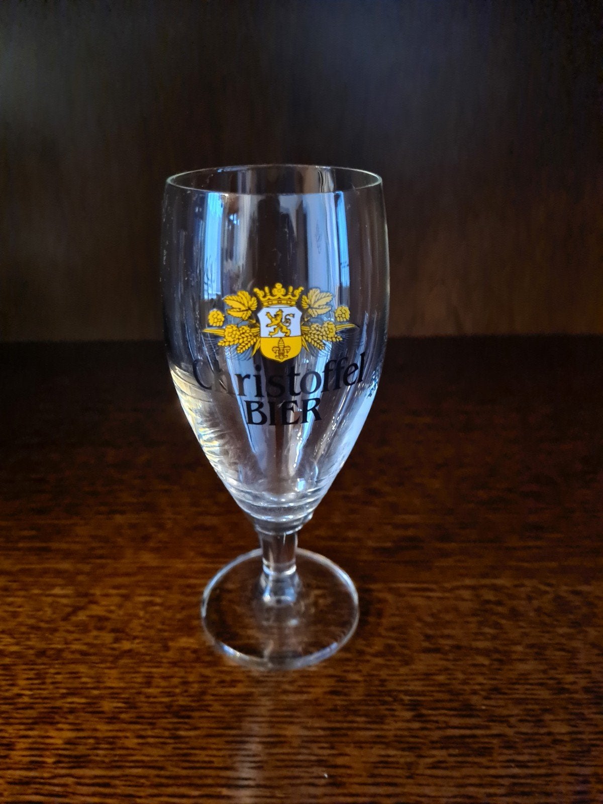 Vintage Christoffel Bier bierglas op voet - Verzamelaa, Verzamelen, Ophalen, Zo goed als nieuw, Glas of Glazen, Overige merken
