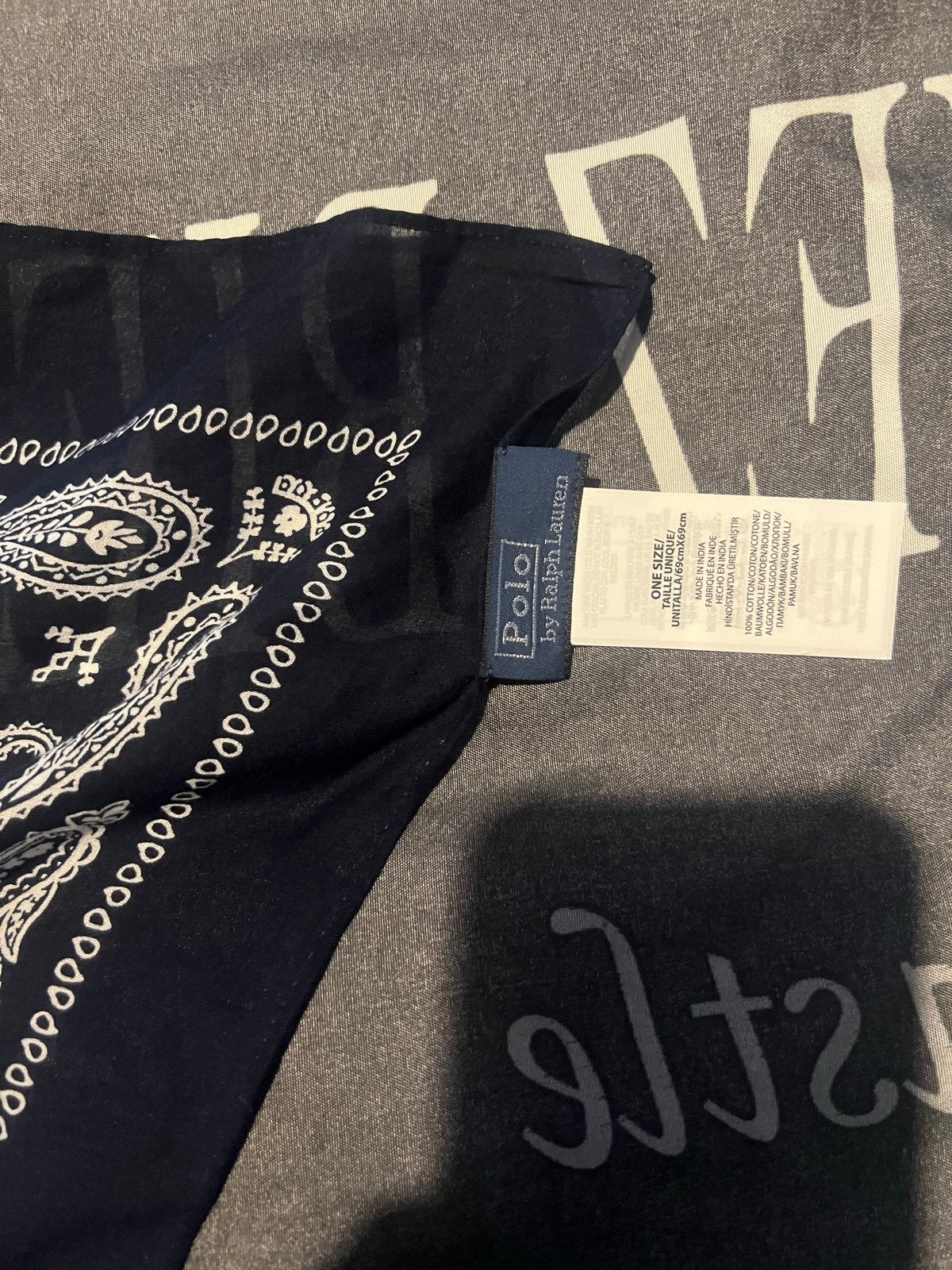 Polo Ralph Lauren Paisley Katoenen Bandana - Navy, Ophalen of Verzenden, Nieuw, Sjaal