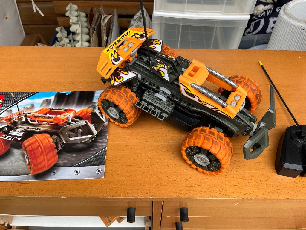 lego 8676 radio grafisch bestuurde race auto, Ophalen of Verzenden, Gebruikt, Lego