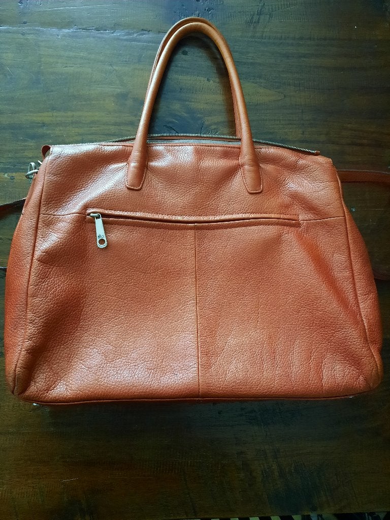 Leren tas GigiFratelli oranje gebruikt, Sieraden, Tassen en Uiterlijk, Tassen | Schoudertassen, Overige merken, Gebruikt, Verzenden
