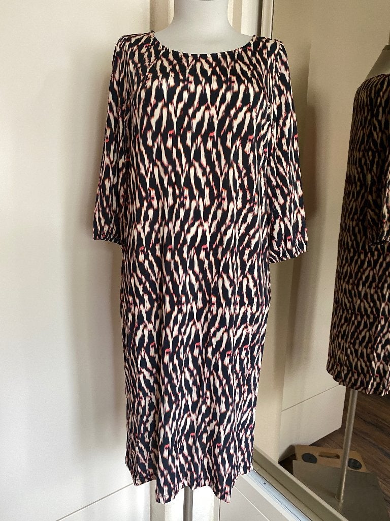 jurk No Mans Land M/L blauw/wit/koraal travel, Kleding | Dames, Jurken, Maat 38/40 (M), Blauw, Ophalen of Verzenden, Zo goed als nieuw