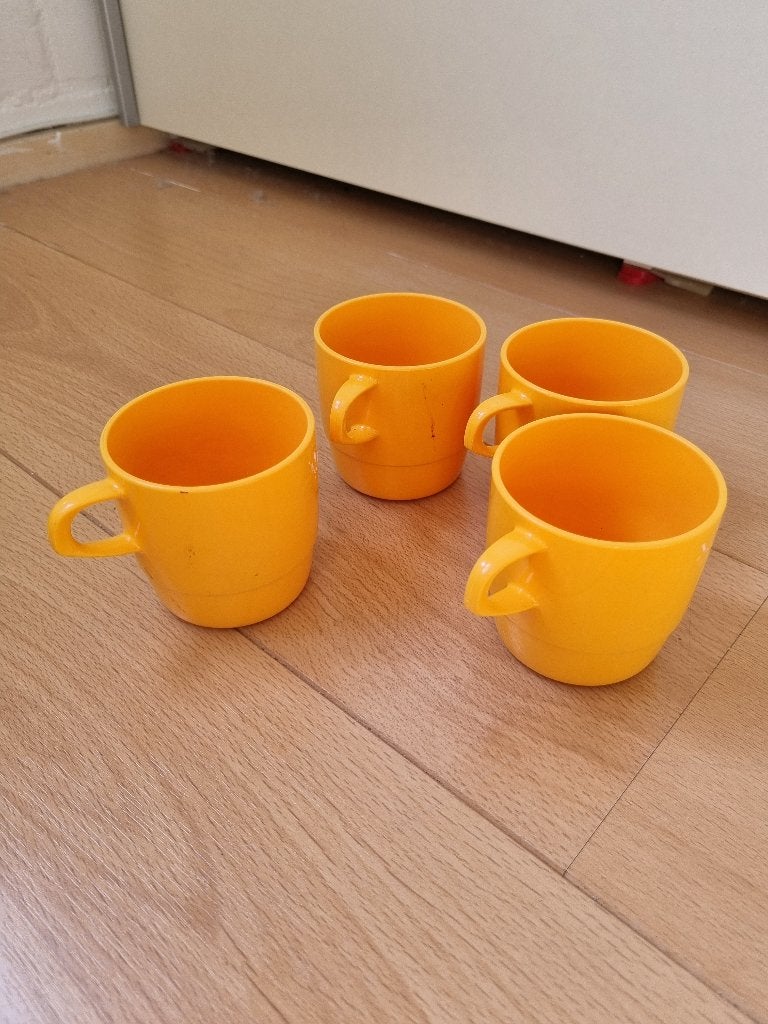 Camping vintage Mepal oranje kopjes en soepborden, Ophalen of Verzenden, Gebruikt