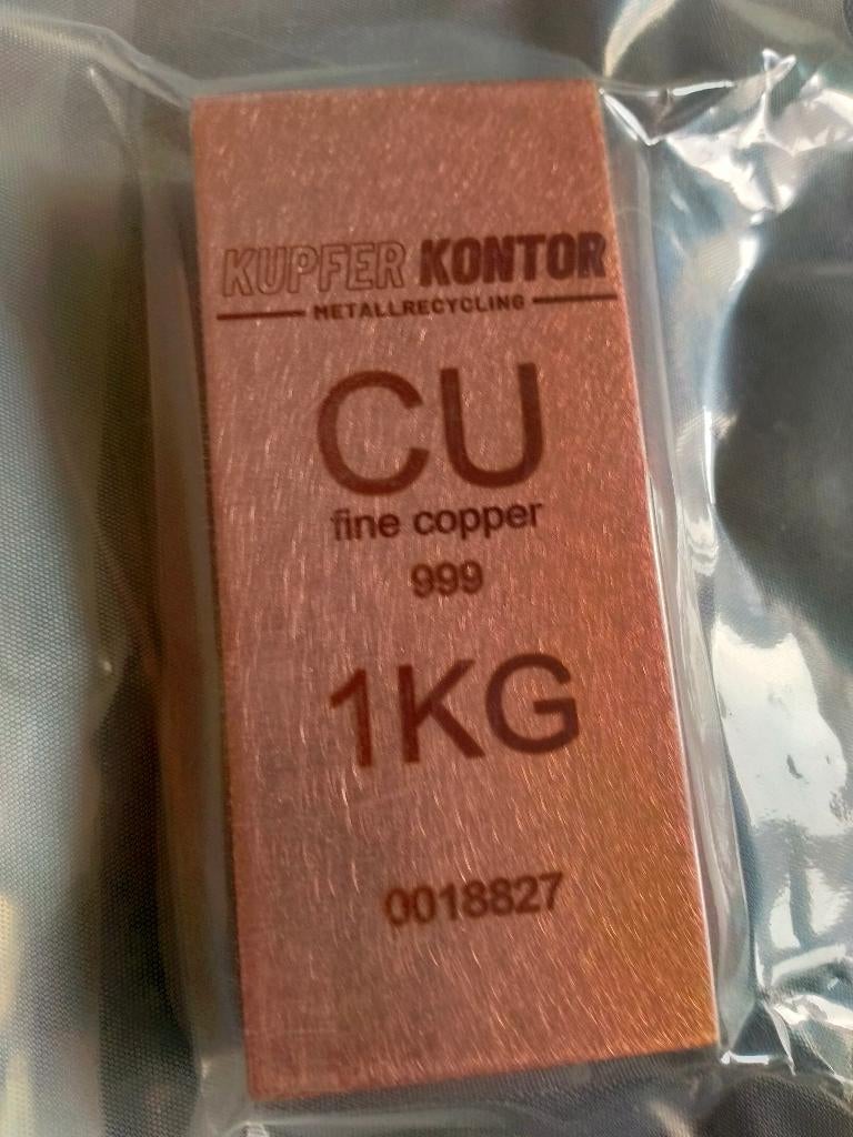 Koper baren, Postzegels en Munten, Edelmetalen en Baren, Ophalen of Verzenden, Koper