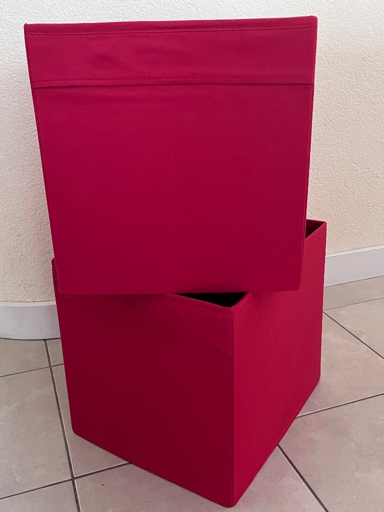 2 Ikea DRÖNA rood 33x38x33, Ophalen, Overige materialen, Minder dan 50 cm, Zo goed als nieuw