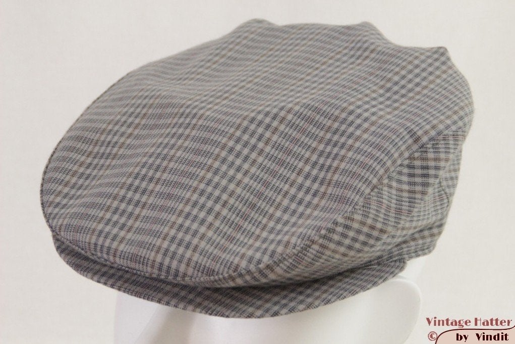 Vintage flatcap Platte pet Top blauwgrijs 55 = S - XS unisex, Ophalen of Verzenden, Gedragen, 55 cm (S, 6⅞ inch) of minder, Pet