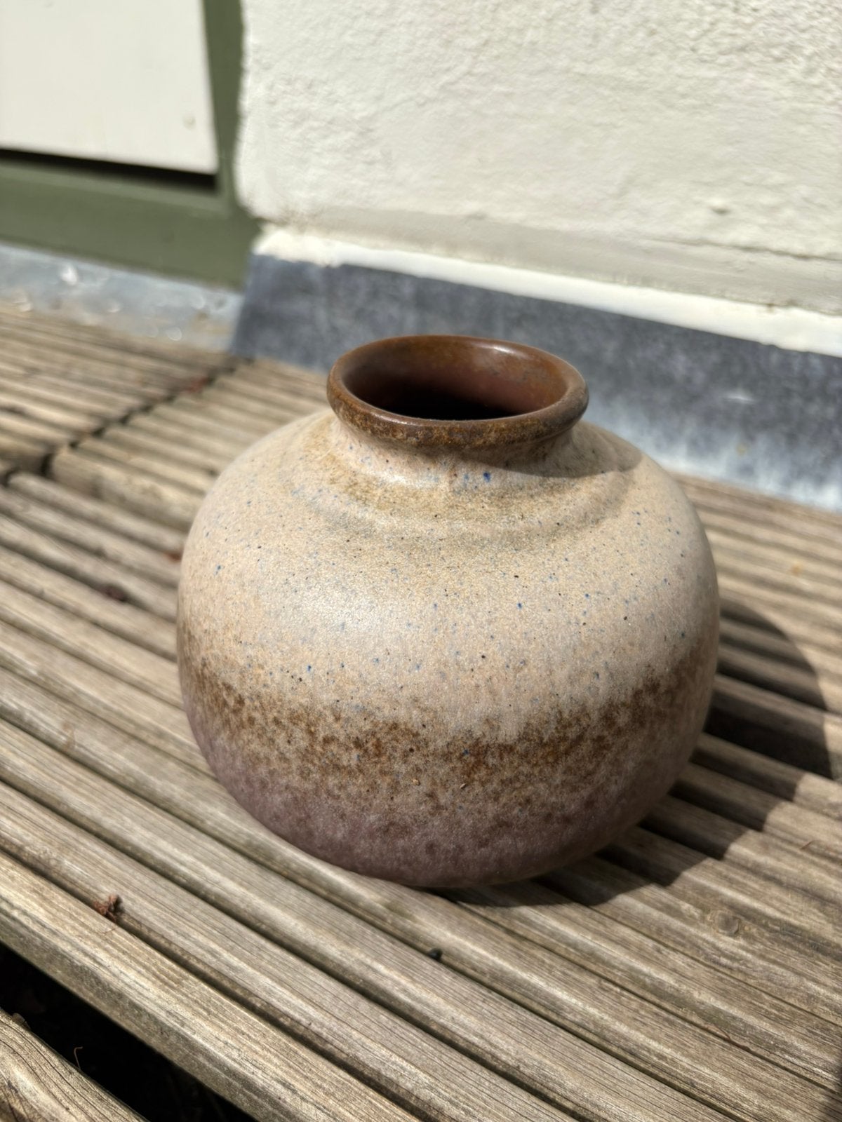 Vintage studiokeramiek bolvaas – jaren 70 retro germany, Antiek en Kunst, Antiek | Vazen, Ophalen of Verzenden