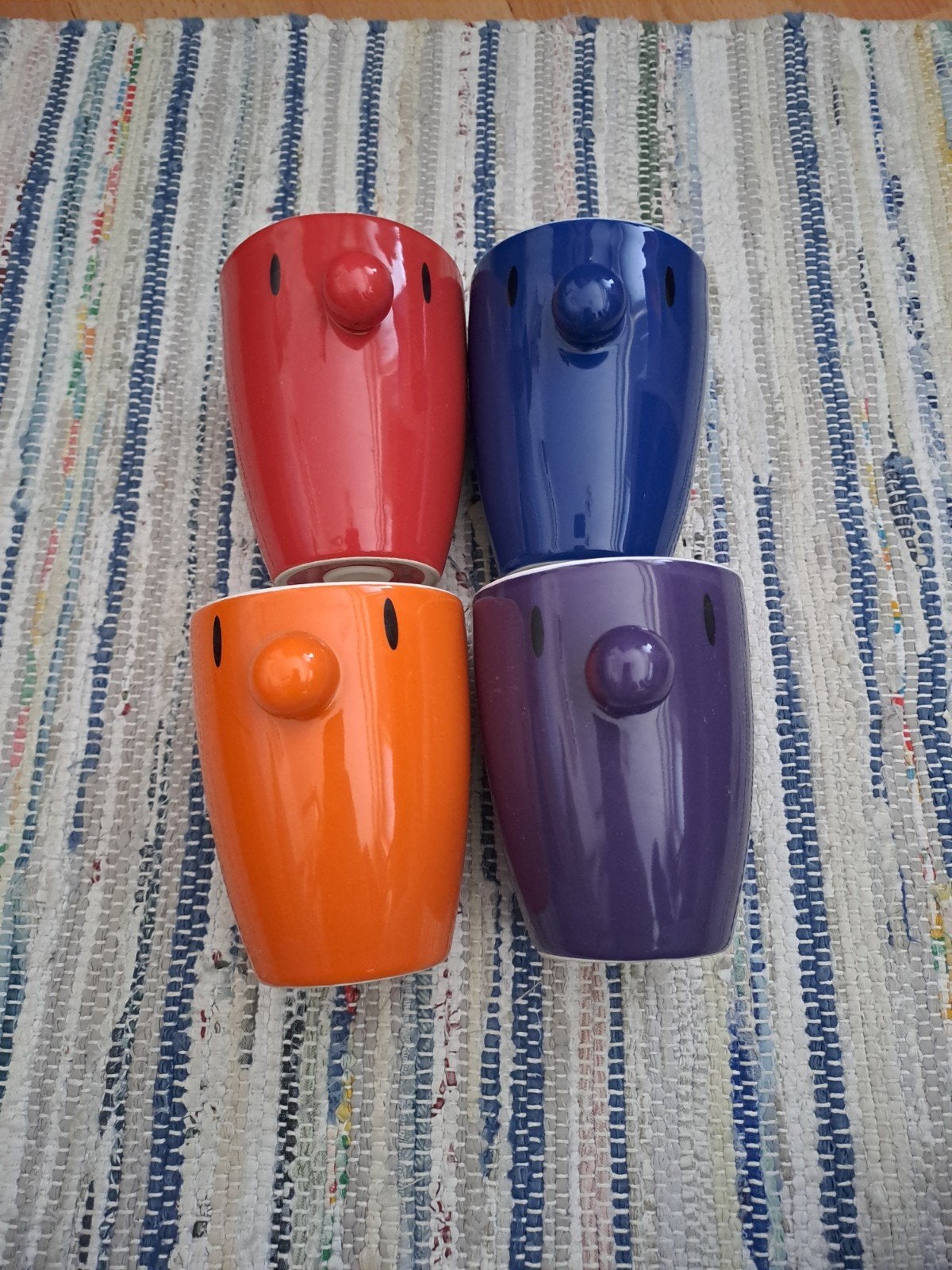4 Hoptimist mokken deens design vintage jaren 70, Ophalen of Verzenden